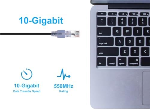 Monoprice Cat6A Ethernet Patch Cable -Snagless RJ45, 550Mhz, 10G, UTP, Pure Bare Copper Wire, 30AWG,Black - SlimRun Series, 20 Feet (Pack of 12) - Image 5