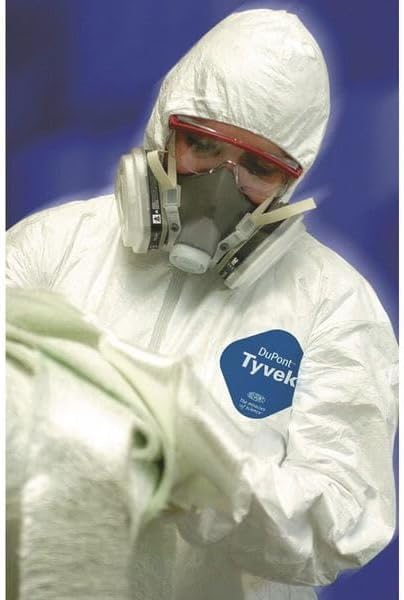 DuPont Tyvek 400 TY127S Disposable Protective Coverall with Respirator-Fit Hood and Elastic Cuff, White - Image 2