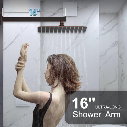 KOJOX Oil Rubbed Bronze Shower System with High Pressure 10 Inch Rainfall Shower Head, Handheld Shower head and Shower Faucet Trim valve, Bathroom Luxury Rain Mixer Shower Set Wall Mounted - Image 3