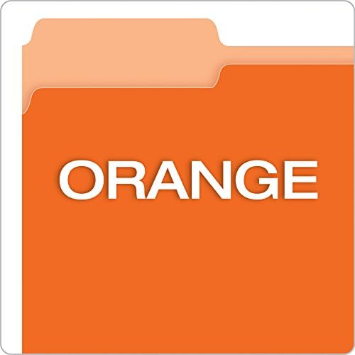 Pendaflex Two-Tone Color File Folders, Letter Size, 1/3 Cut, Orange, 100 per Box (152 1/3 ORA)(Pack of 5) - Image 4