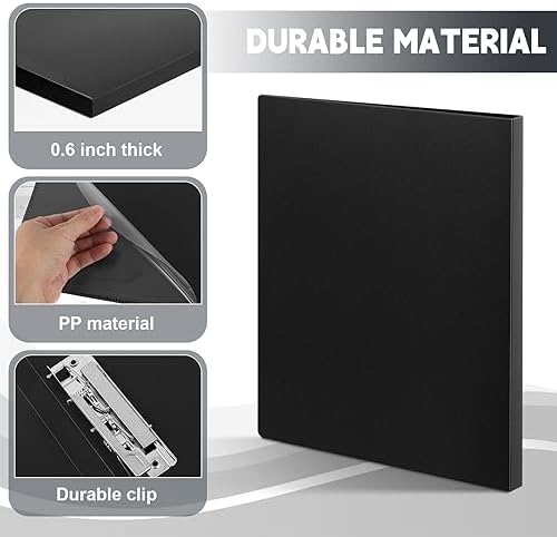 Teling 12 Pack Punchless Clamp Binder Folders, Black - Image 3