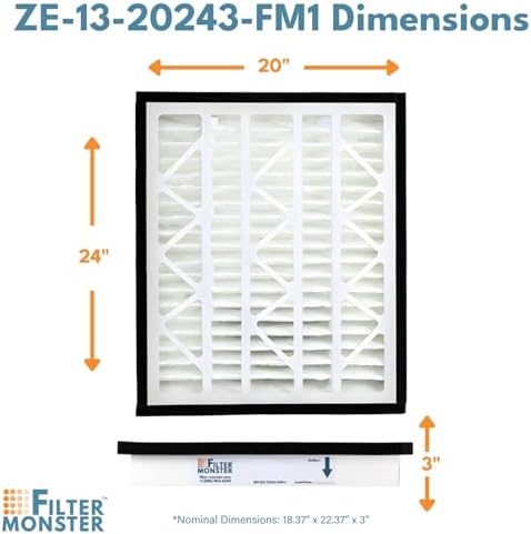 Filter-Monster - Replacement MERV 13 Bundle - Compatible with Zephyr VGF Series 20x24x3 Whole Home Return Air Grille Filter, 2 Pack Replacement Bundle - Image 3