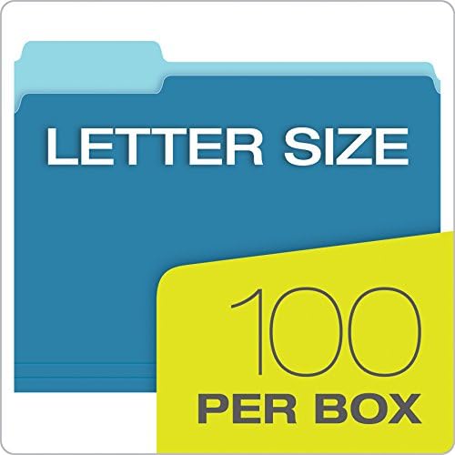 Pendaflex Two-Tone Color File Folders, Letter Size, Blue, 1/3 Cut, 100 per box (152 1/3 BLU), 12 inches - Image 5