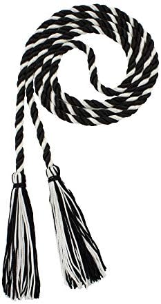 Tassel Depot Graduation Honor Cord - Black/Natural - Every School Color Available - Made In Usa by TasselDepot