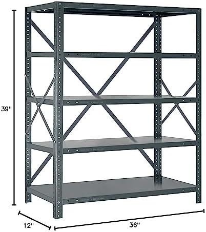 Quantum Storage Systems 39-1236-5 IRONMAN Solid Heavy Duty 5 Shelves 39" H x 36" W x 12" D - Image 2