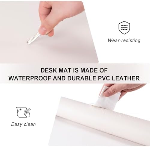 Leather Desk Pad Protector,Non-Slip Desk Pad(BrightGreen, 35.4" x 17") - Image 3