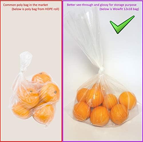 Wowfit 30 CT 16x20 1.1 Mil Large Clear Poly Bags for Packaging, Flat Open - Image 5