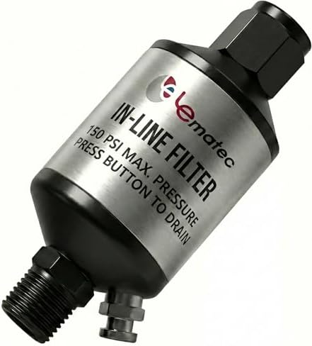 LE LEMATEC Air Compressor Water Separator, 1/4" NPT Inline Filter by LELEMATEC