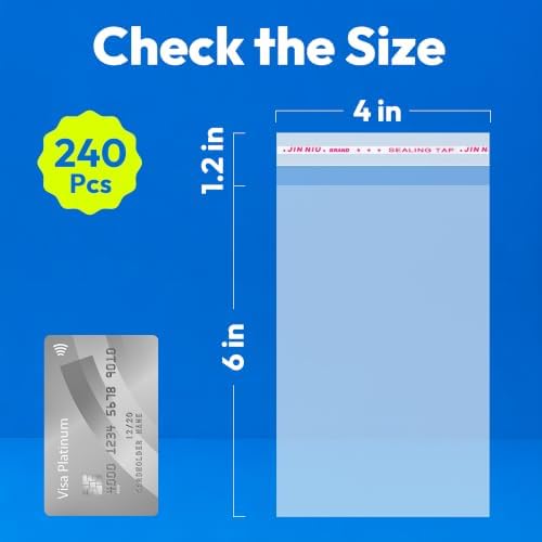 240Pcs 4x6 inch Self Sealing Cellophane Bags, Clear - Image 2