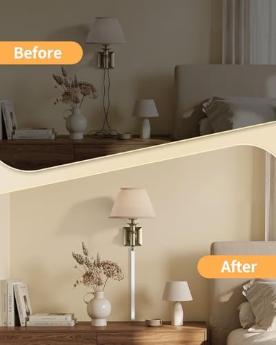 Yecaye 70.8in Cord Hider for 2-3 Wires on Wall, W0.94in H0.55in, White - Image 7