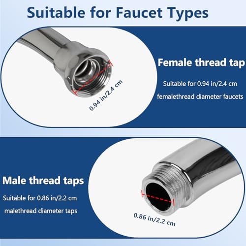 7Pcs Sink Water Filter with Filter Elements Set, Universal Sink Faucet Filter 360°Rotating, Sink Faucet Filter Removes Fluoride Hard Water, Tap Water Filter for Home Kitchen Sink - Image 3