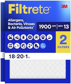 Filtrete 18x20x1 Air Filter, MERV 13, MPR 1900, 2 HVAC Filters by Filtrete