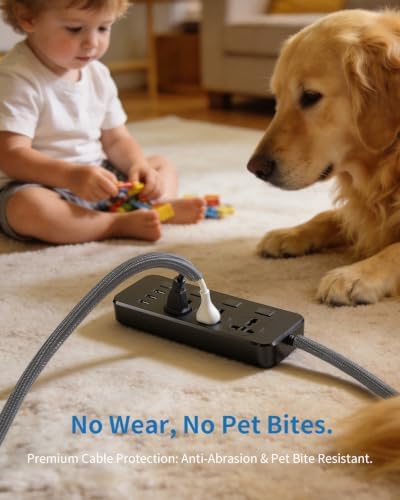 Yecaye 30ft - 1/2 inch Cord Protectors from Pets no Chew, Grey - Image 5