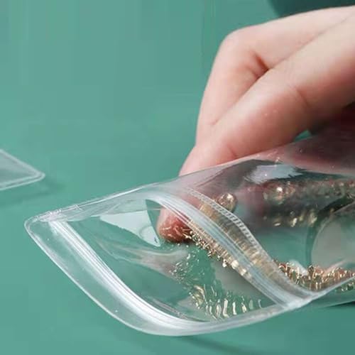 Small Plastic Bags, 100 Pcs Mini Baggies, Clear Plastic Jewelry Thick Self Sealing PVC Bags, Resealable Poly Baggies for Pill, Beads, Screws, Packaging (1.6x2.4"） by Aeojoor