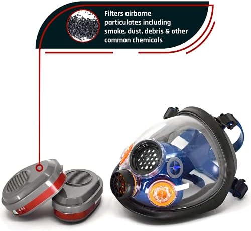 Parcil Distribution Full Face Respirator Mask - Air Purifying, Organic Vapor & Particulate - Industrial Use - CE Tested - Image 7