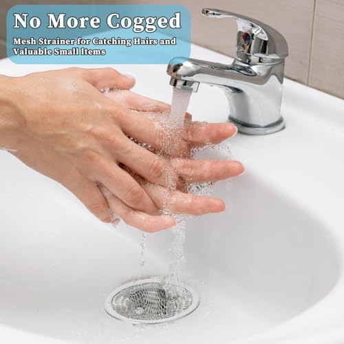 AHQiZFX 8 Pieces Mesh Sink Strainer, 2.12" Top / 1" Bathroom Stainless Steel Drain Filter Small Hair Basket Catcher Fits Most Kitchen Sinks Bathroom Sinks Shower Drains Floor Drain - Image 4