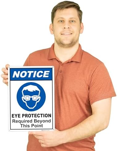 Brimar - 10" x 14" - Eye Protection Required Sign - .055″ Polyethylene Plastic - High Visibility - Easy Installation - Image 3