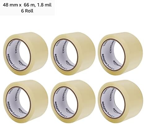 Amazon Basics Shipping Packing Tape for Moving and Sealing Boxes, Clear, 1.9 in x 60.3 yards, 1.8mil Thickness, 6 Rolls - Image 4