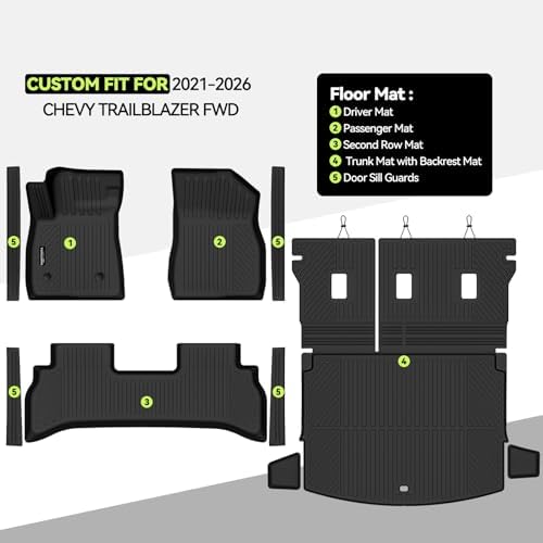 All Weather TPE Floor Mat Set for 2021-2026 Chevy Trailblazer FWD - Image 2