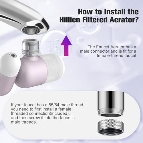 4 Modes Kitchen & Bathroom Water Filter for Sink Faucet with 2pcs Replacement Filters - 720° Rotating Sink Faucet Aerator for Skin Care - Hydrate & Brighten Skin with 15/16’’ Male Thread - Image 5