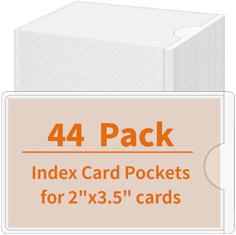 Storage Bin Labels, 2×3.5 in Index Card Holder, Clear Adhesive Pockets by yeestone