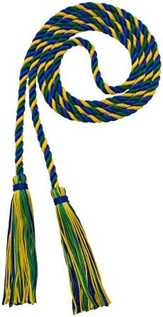 Tassel Depot Graduation Honor Cord - Royal/Dark Green/Gold - Every School Color Available - Made In Usa by TasselDepot