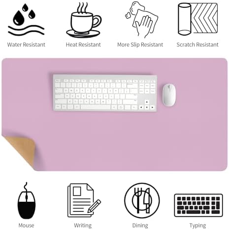 Bloss Purple Desk Mat, Leather Desk Pad, Desk Matt for Desktop, Waterproof Desk Pad Mat, Computer Mat for Office Work/Home/Decor/Desk Protector/Cover(31.5 x 15.7 Inches) - Image 3