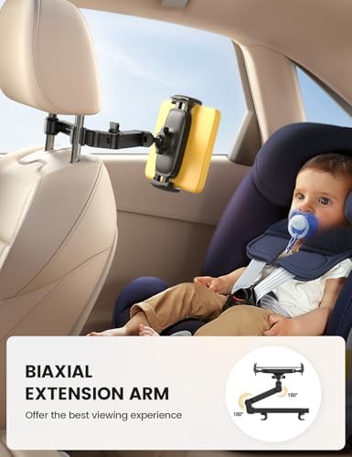 Lamicall Car Headrest Tablet Holder, 3 in 1 Extension Adjustable Arm - Image 2