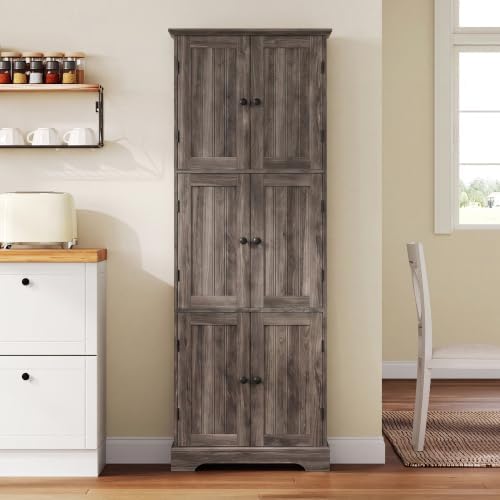 ChooChoo 63.2" Tall Bathroom Storage Cabinet with 6 Doors - Image 6