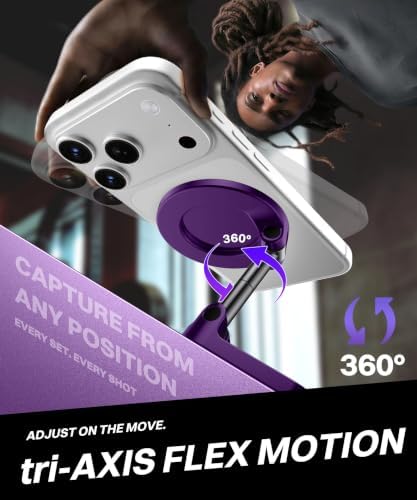 GolbinBox Magnetic Phone Holder for Gym,Adjustable Tripod Mount Ring Purple - Image 3