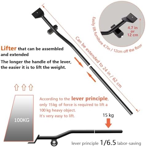 ONEON Furniture Mover with Wheels & Aux. Lifter-Connect Bearing Wheel Dolly - Image 2