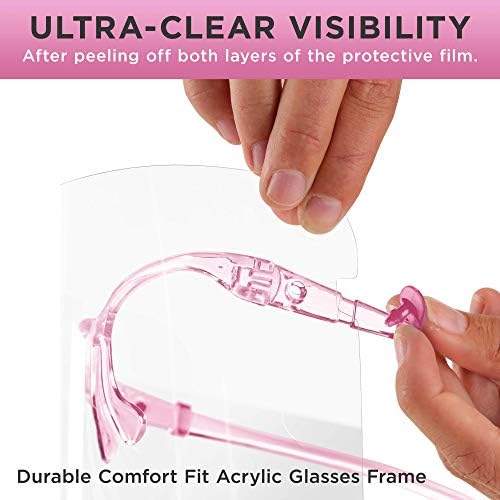 Salon World Safety Face Shields with Pink Glasses Frames (Case of 500) - Image 5