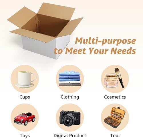 EXYGLO 15 Pack 12x10x8 Shipping Boxes for Small Business, White Corrugated Cardboard Small Box for Packaging, Moving, Mailing, and Storing - Image 5