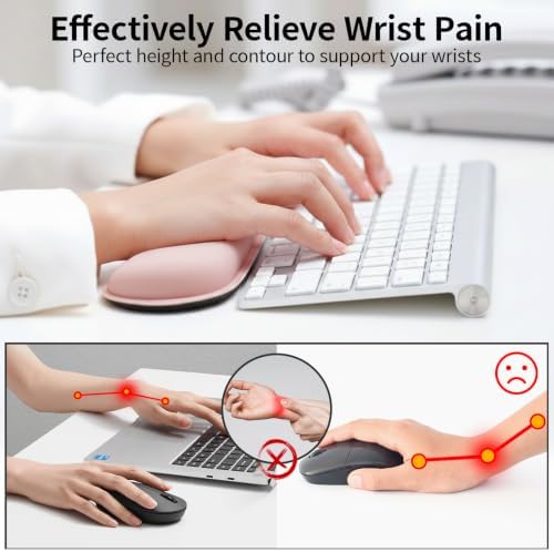 Bloss 2 Pink Wrist Rest for Mouse & Keyboard, Ergonomic Wrist Support - Image 3