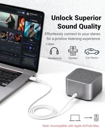 Seulliya USB C to 3.5mm Audio Aux Jack Cable, Aux Cord for iPhone 17, Type C to 3.5mm Headphone Car Stereo Cord Compatible with iPhone 17/16/15 Pro Max, Samsung Galaxy S23 S22 Note 20, Pixel 5 XL - Image 2