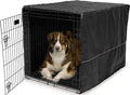 MidWest Homes for Pets Large Dog Crate Cover, Black Polyester Privacy Kennel Cover Fits Most 42-inch Crates, Machine Washable, Reduces Barking & Chewing by MidWestHomesForPets