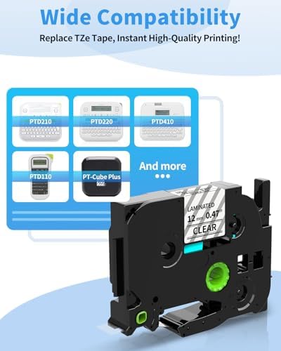 Colorty Clear Label Maker Tape TZe-131 Compatible with Brother P-Touch - Image 2