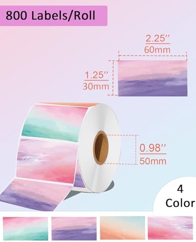 2.25 x 1.25 Thermal Labels, Self-Adhesive Address Shipping Barcode Thermal Stickers,Thermal Printer Labels Compatible with Rollo & Zebra & MUNBYN, 800 Labels for Printer, Nebula - Image 2