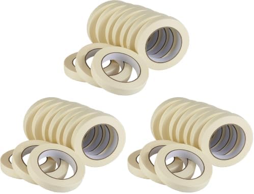 Lichamp Masking Tape 30 Pack General Purpose Beige White Color, 0.75 inch x 55 Yards x 10 Rolls (550 Total Yards), for Painting, Home, Office, School Stationery, Arts, Crafts etc. (3004) by Lichamp