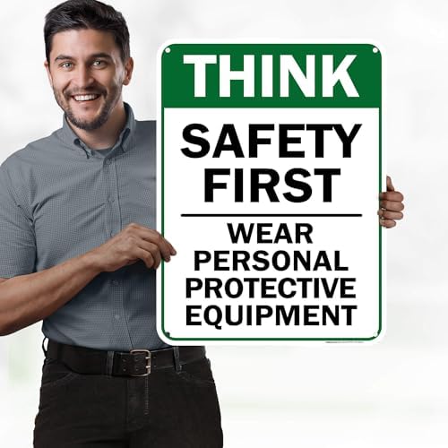 Think Safety First Wear Personal Protective Equipment Sign, 18"x24" - Image 2