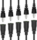Power Extension Cord 2FT/24Inch(5 Pack), Short 3 Prong Electric Extension Cable Outlet Saver, Single Outlet, Heavy Duty, Waterproof, Flexible, 16 AWG, 13A 125V, Extender Wires with 15 Cable Ties by ECJTU-US