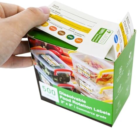 L Liked 500 Dissolvable Food Labels 2"x3" for Food Rotation - Image 3