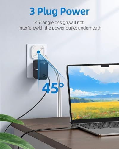 TiFFCOFiO Flat Plug Indoor Extension Cord, 3 Prong Extension Cord, 1 Grounded Outlet for Home, Office and Travel, 16AWG 13A/1625W, ETL Listed (10 FT) - Image 4