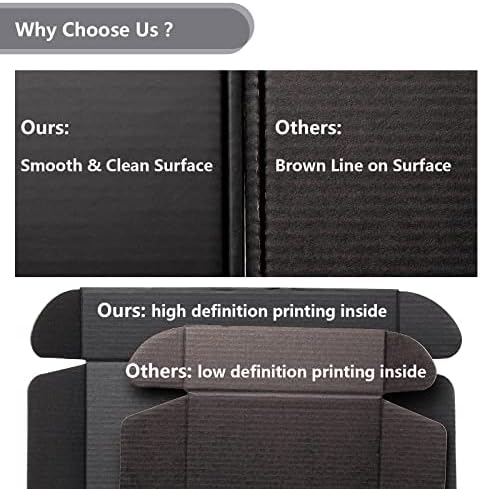 Timirog Small Shipping Boxes 4x4x2 Inch 25 Pack Black Corrugated Cardboard - Image 3