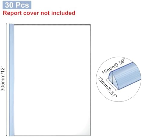 PATIKIL 30Pcs Binding Bars, 13x15mm Binding Bars Slide Grip 120 Sheets Capacity A4 Size Report Binder Presentation Binder for Study Office Report Cover Resume, Transparent Blue - Image 2