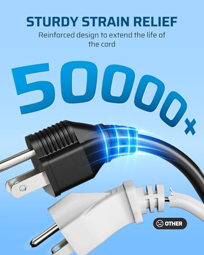 DEWENWILS Extension Cord, 18 Inch 16/3C, ETL Listed, Black, Pack of 3 - Image 5