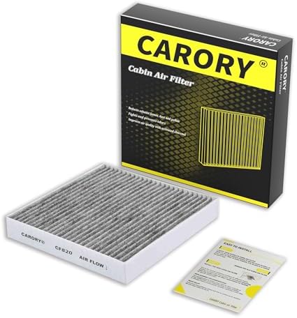 Cabin Air Filter w/Activated Carbon for Hyundai, Kia, Genesis - Tucson, Elantra, Santa Fe, Santa Cruz, Sportage, Sorento, Sonata, Ioniq 5, Ioniq 6, K5, Elantra N, Niro, EV6, EV9, GV60, CF820 by Carory