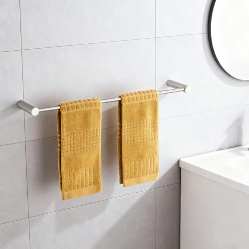 Towel Racks for Bathroom, NEWRAIN Wall Mounted Stainless Steel Organizer, Brushed Nickel Rolled Towel Storage Wall-Mounted Bath Towel Holder for Folded Large Towel Washcloths - Image 6