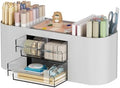 Marbrasse Desk Organizer Pen Holder for Desk with 3 Drawers, Multi-Functional Pencil Holder, Desk Organizers and Accessories with 7 Compartments for Home, School, Classroom(Grey) by Marbrasse