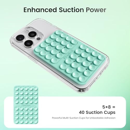 Klearlook Silicone Double Sided Suction Cup Phone Case Mount, Light Green - Image 3
